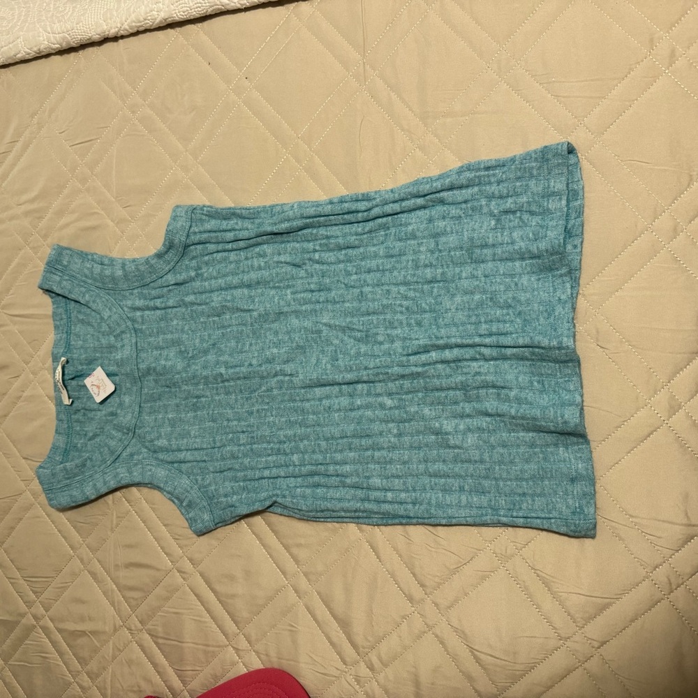 Blue Sleeveless Knit Top